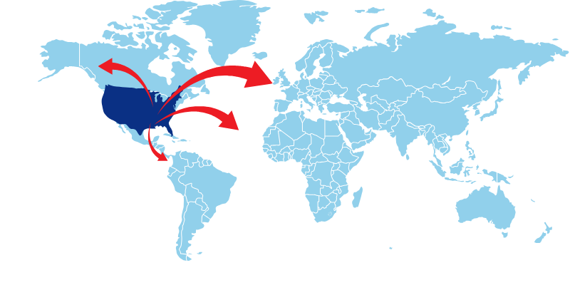 Where We Ship from USA – Our Global Network