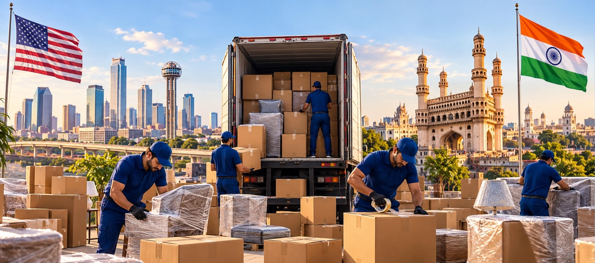 Cheap Moving to Hyderabad from Texas– Relocation from Texas to Hyderabad
